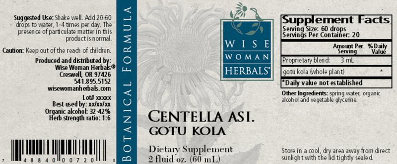 Centella gotu kola 2oz Wise Woman Herbals products