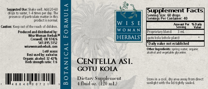 Centella gotu kola 4oz Wise Woman Herbals products