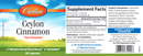 ceylon cinnamon carlson labs label