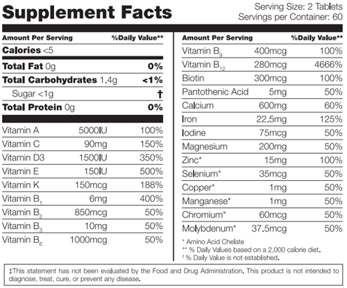 Chewable ADEK Multivitamin - Berry Flavor (Bundle) (Bariatric Fusion) supplement facts