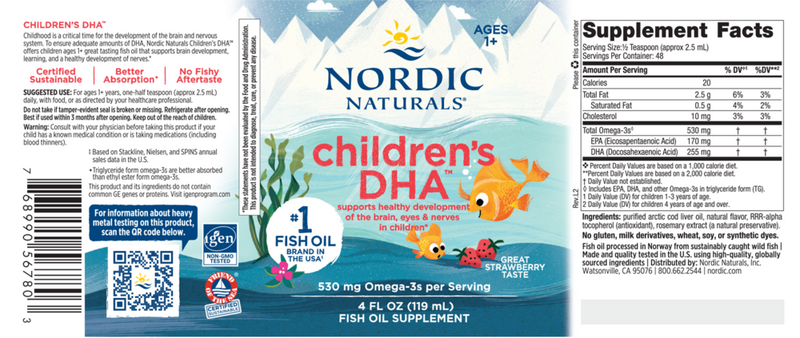 children's dha liquid nordic naturals label