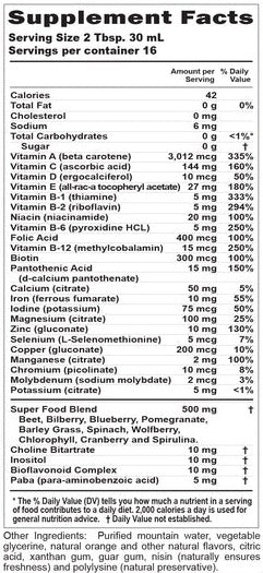Children's Daily Multi Supplement Facts Label
