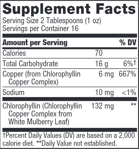 Chlorofresh Liquid (Mint Flavor) 16 oz (Nature's Way) Supplement Facts
