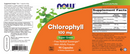 chlorophyll 100 mg (now foods) label