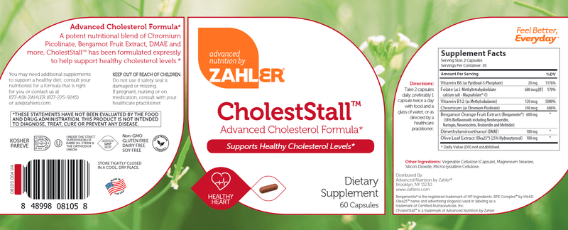 CholestStall Free Shipping (Advanced Nutrition by Zahler) Label