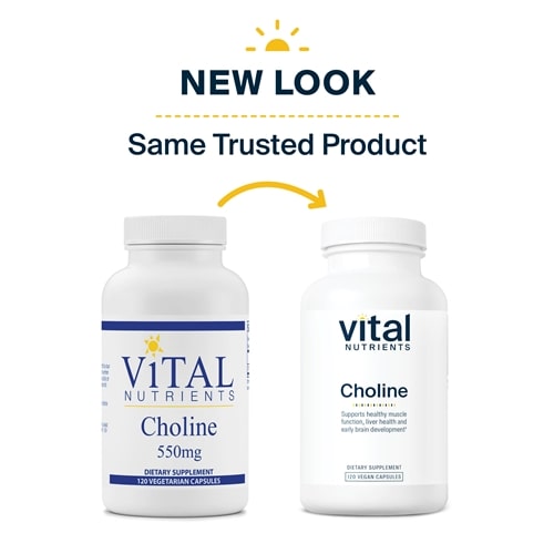 Choline 550 mg Vital Nutrients new look