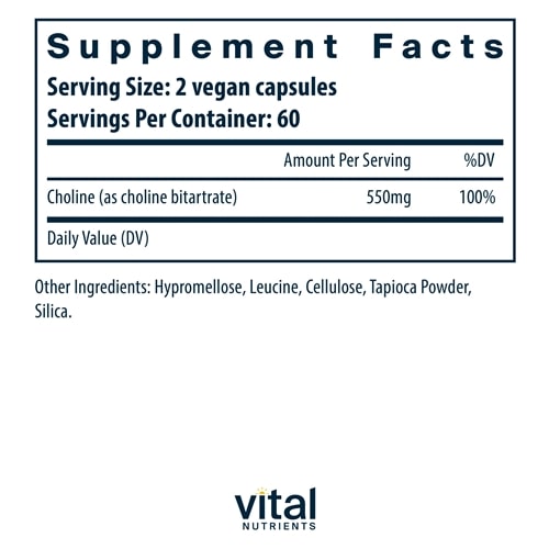Choline 550 mg Vital Nutrients supplements