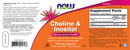 choline & inositol 500 mg (now foods) label