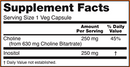 choline & inositol 500 mg (now foods) supplement facts