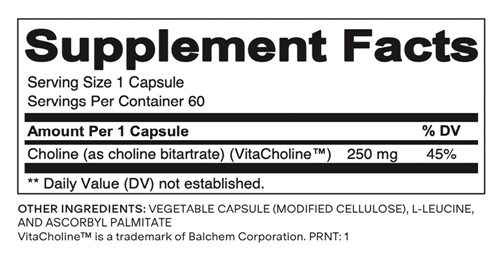 choline needed supplement facts