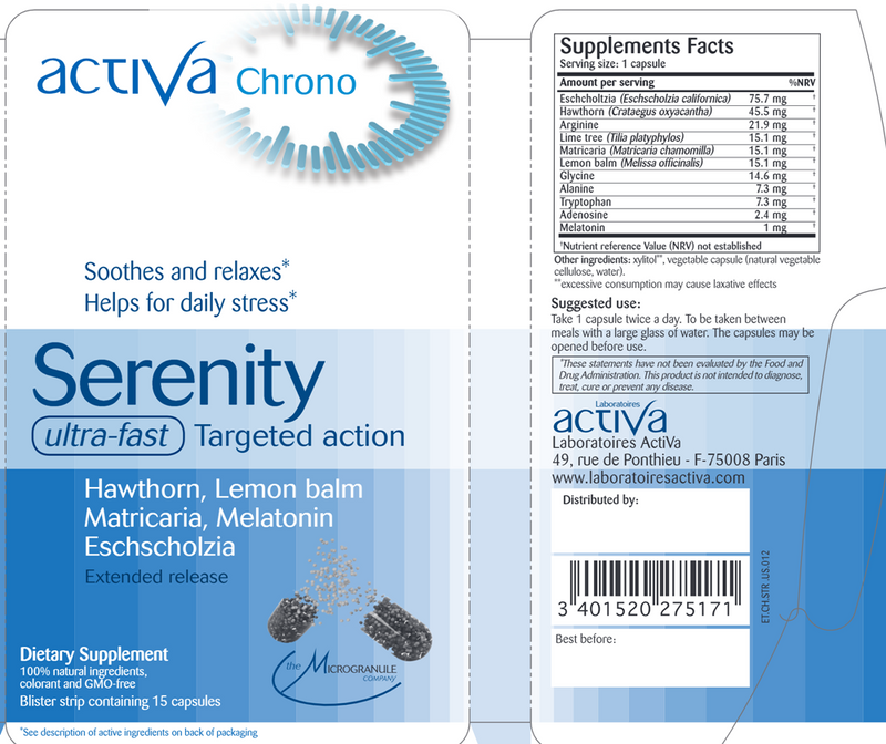 Chrono Serenity (Activa Labs) Label