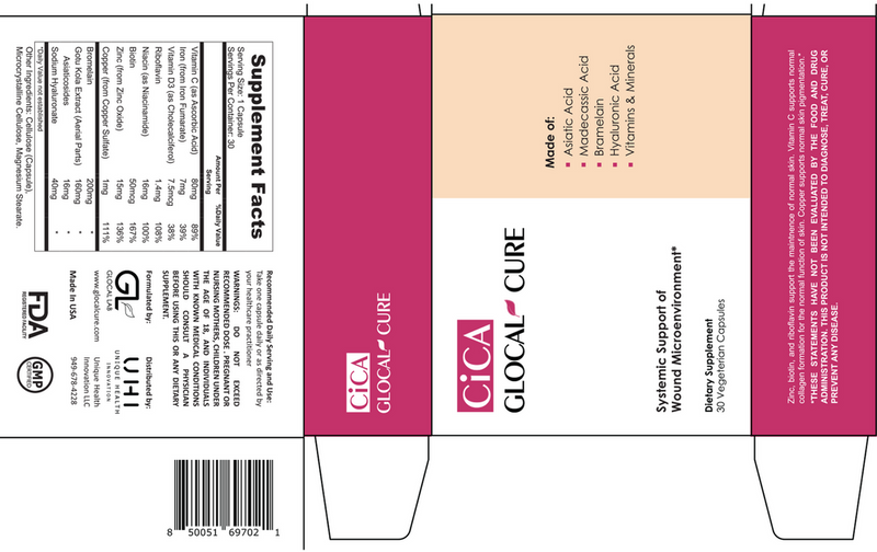 cica capsules glocalcure label