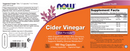 cider vinegar (now foods) label