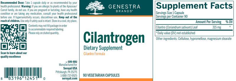 Cilantrogen label Genestra