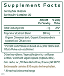 cinnamon bark gaia herbs pro supplement facts