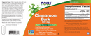 cinnamon bark 600 mg (now foods) label