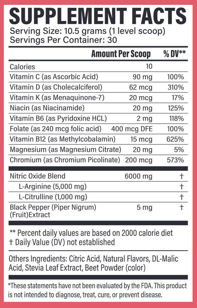 Circulation Mixed Berry Fenix Nutrition supplement facts