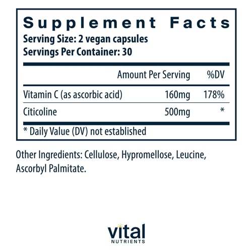 Citicoline Cognizin Vital Nutrients supplements