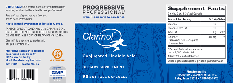 Clarinol CLA (Progressive Labs) Label