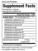 clean gut probiotic (equilife) supplement facts