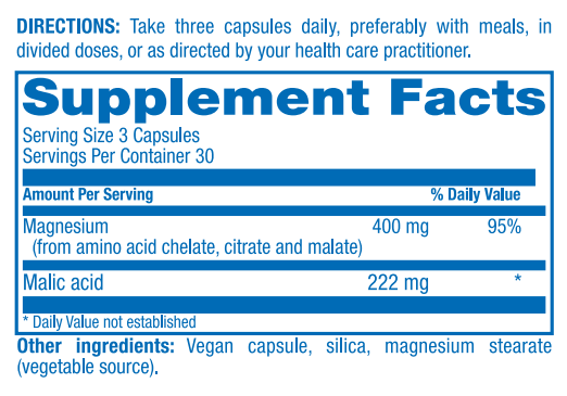 CLINICAL MAGNESIUM Supplement Facts Label