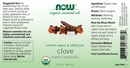 clove oil (now foods) label
