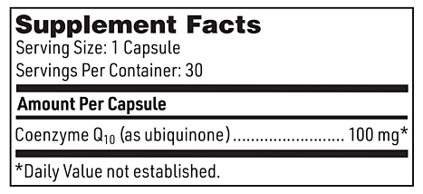 CoEnzyme Q10 100 mg Capsules Klaire Labs supplements