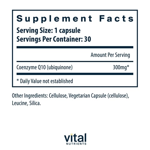 coenzyme q10 vital nutrients supplement facts
