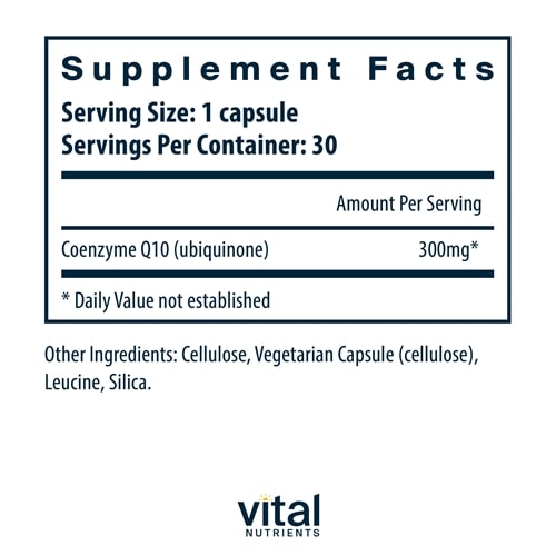 CoEnzyme Q10 300 mg Vital Nutrients supplements
