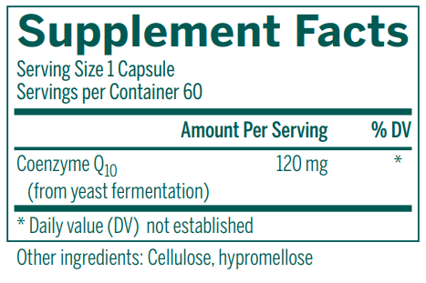 CoQ10 120 supplement facts Genestra