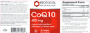 coq10 400 mg (protocol for life balance) label