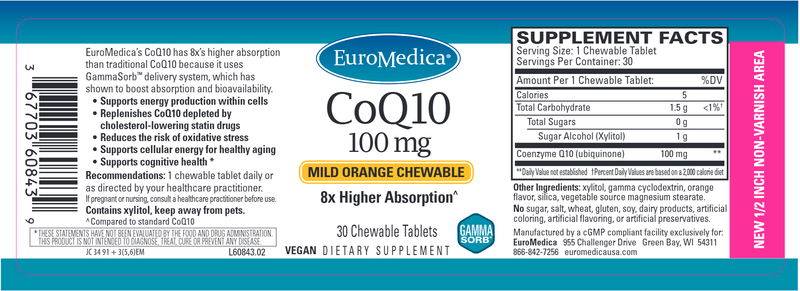CoQ10 Orange (Euromedica) Label