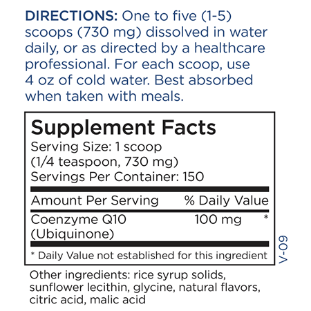 CoQ10 Powder (Metabolic Maintenance) supplement facts
