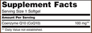 coq10 100 mg (now foods) supplement facts