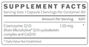 coq10 infiniwell supplement facts