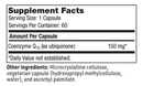 coenzyme q10 150 mg sfi health supplement facts
