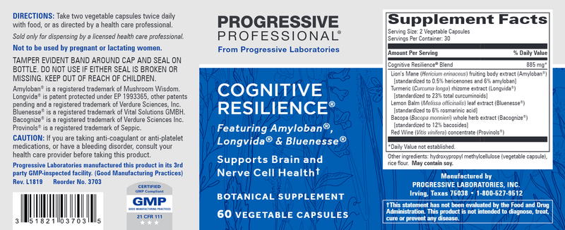 Cognitive Resilience (Progressive Labs) Label