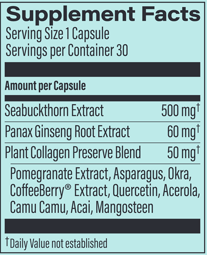 Collagen Restore and Protect Supplement Facts Label