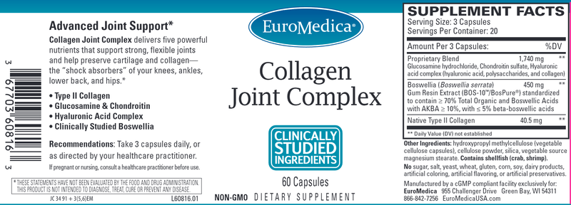 collagen joint complex euromedica label