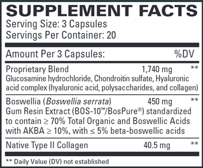 collagen joint complex euromedica supplement facts