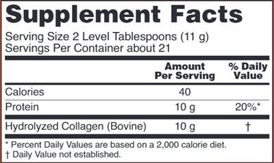 Collagen Peptides (NOW) Supplement Facts