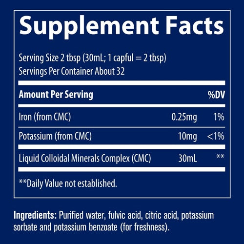 colloidal minerals trace minerals research supplement facts
