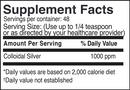 colloidal silver 1000 ppm drs advantage supplement facts