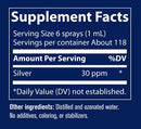 colloidal silver spray 30 ppm trace minerals research supplement facts