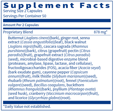 Colon Cleanse (Klaire Labs) Supplement Facts