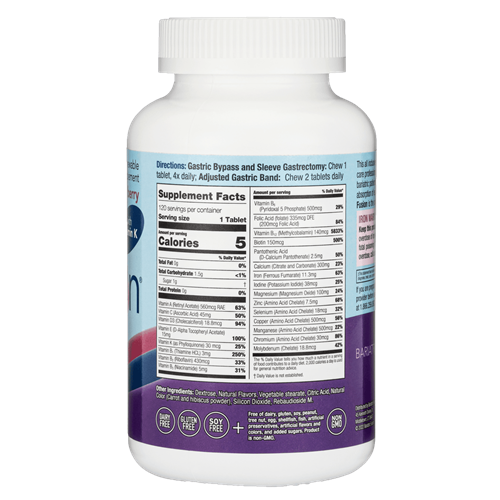 Complete Chewable Multivitamin with Vitamin K - Very Berry (Bariatric Fusion)