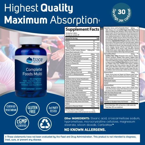 Complete Foods Multi Trace Minerals Research label