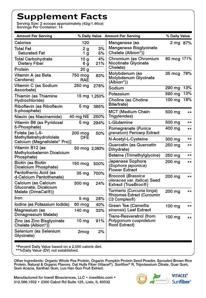 complete cleanse vanilla (inwell biosciences) supplement facts