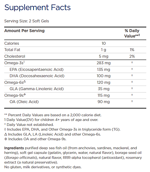 complete omega junior (nordic naturals) supplement facts