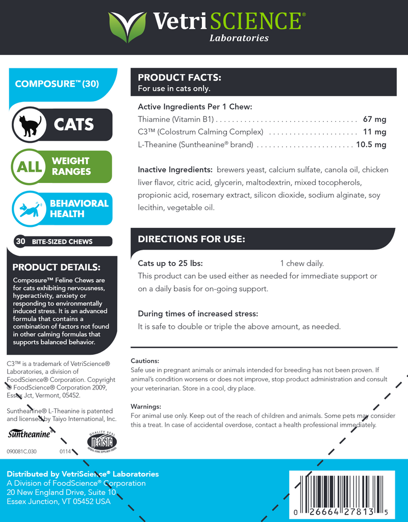 Composure Feline Vetri-Science label